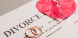 Do-It-Yourself Divorce California - A ring is laying on divorce papers - The complete divorce online divorce in california