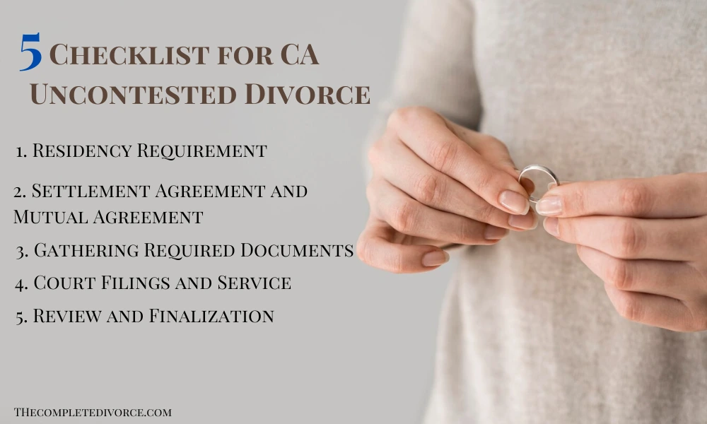 Checklist for CA Uncontested Divorce