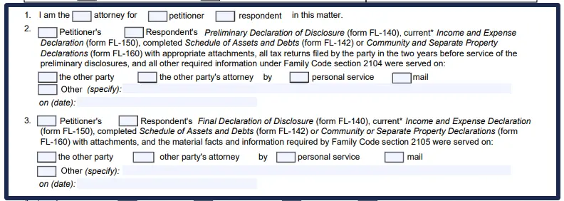 FL-141Form – Edit, Fill & Print Online-CA Divorce Software 5 FL-141 Service Declaration CA Form section