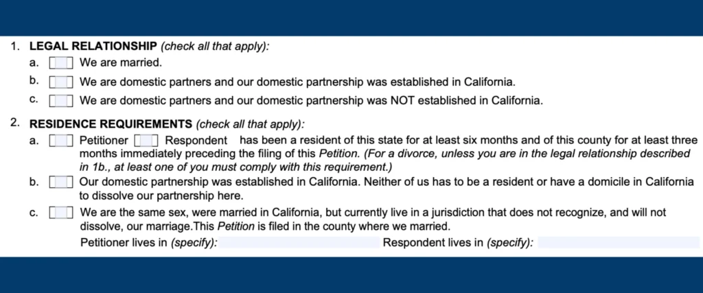 FL-100 Petition for Divorce: Edit, Fill & Print Online Fast 5 Petitioner & Respondent Details