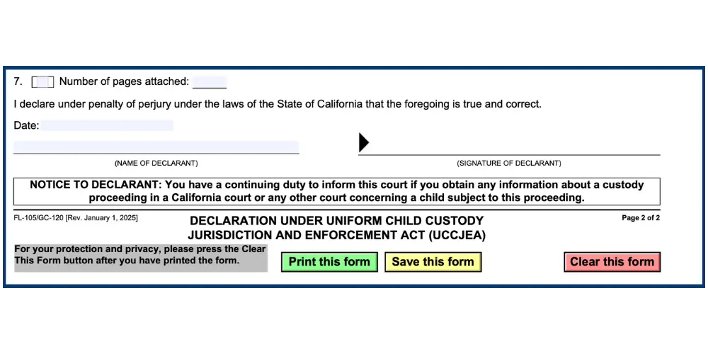 FL-105: Declaration and Signature