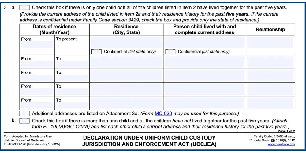 Fl 105 : The Children's Residence History