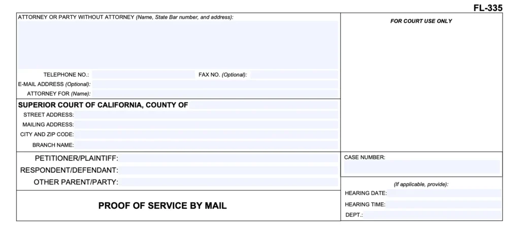How to Fill out FL-335 without a Divorce Lawyer?