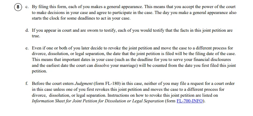 Item 8: Rights You Are Giving Up FL-700