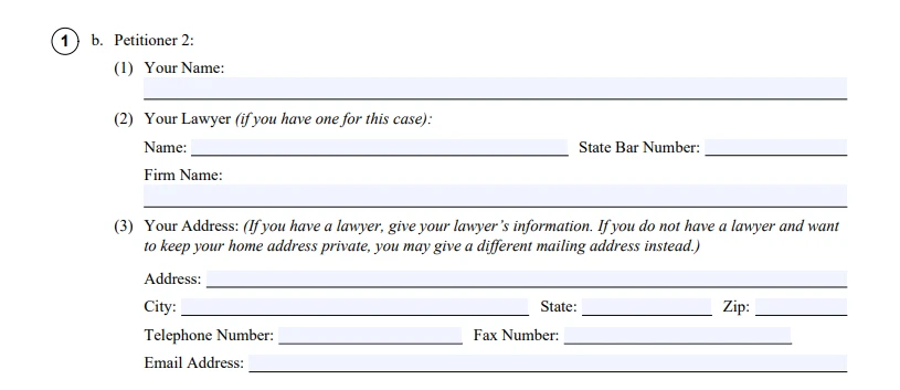 Item 1: Who You Are (Petitioner 2) FL-700
