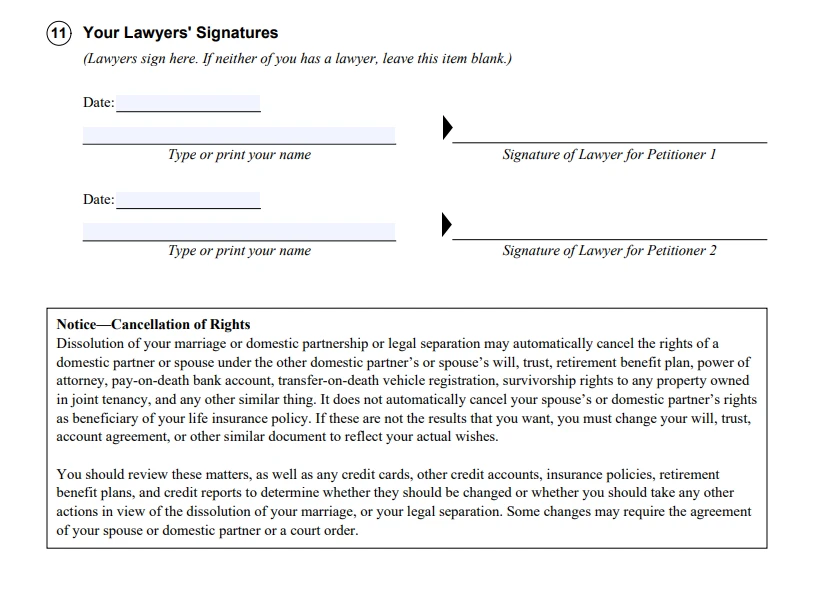 Your Lawyers Signature - FL 700