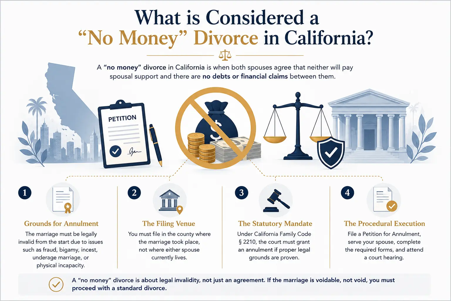 What is Considered a "No Money" Divorce in California?